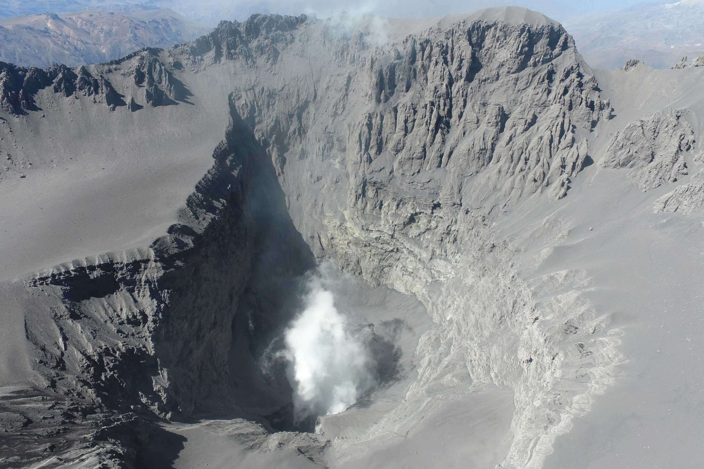 Panoramic view of the crater during the CLIMBING UBINAS VOLCANO (NEW VERSION)